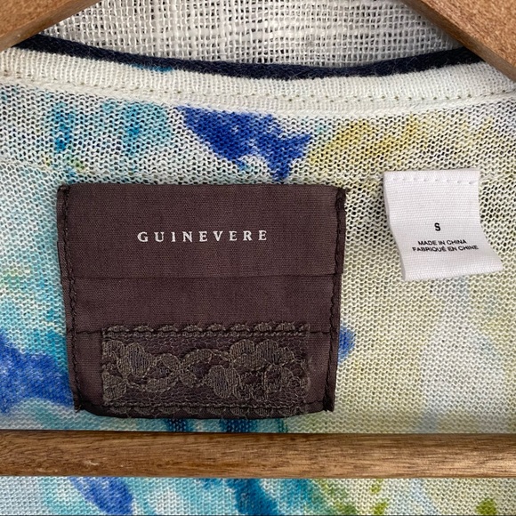 Anthropologie Guinevere Ruffle Front Blue Green Cardigan Sweater Small - Picture 6 of 6